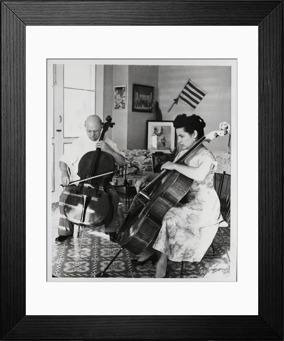 Framed Print : Pablo Casals And His Young Bride Framed Print : Pablo Casals And His Young Bride