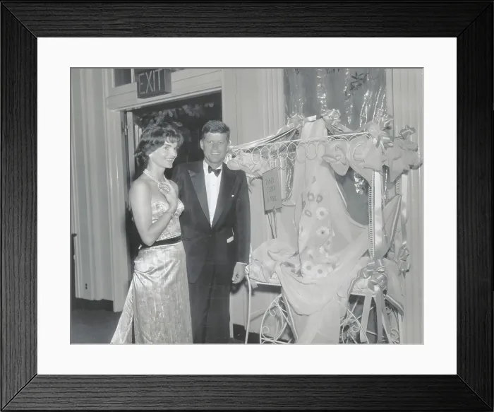 Framed Print : Senator John F. Kennedy and wife Jacqueline at Exhibit