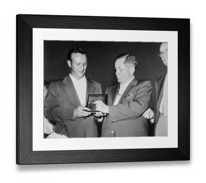 Framed Print : Bobby Jones Presenting Masters Plaque to Arnold Palmer Framed Print : Bobby Jones Presenting Masters Plaque to Arnold Palmer