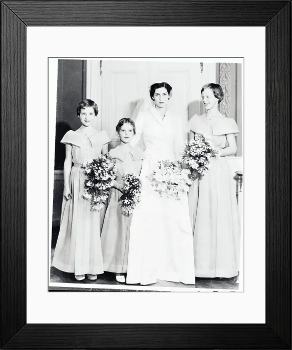 Framed Print : Portrait of Danish Princesses Dressed as Bridesmaids Framed Print : Portrait of Danish Princesses Dressed as Bridesmaids