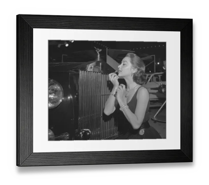 Framed Print : Woman Applying Lipstick Framed Print : Woman Applying Lipstick