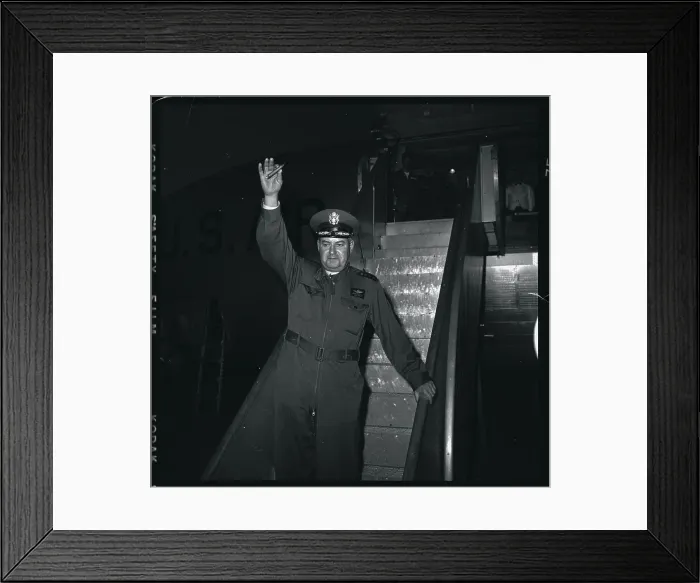 Framed Print : Curtis LeMay Leaving Airplane Framed Print : Curtis LeMay Leaving Airplane