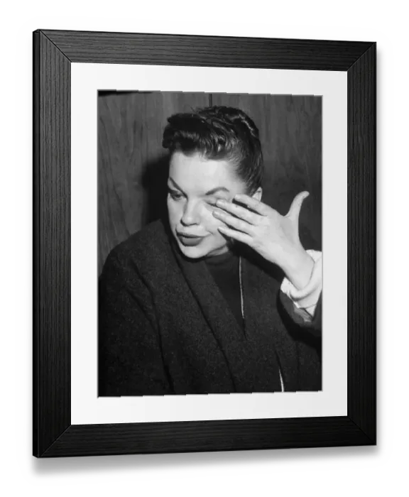Framed Print : Portrait of Crying Judy Garland Framed Print : Portrait of Crying Judy Garland