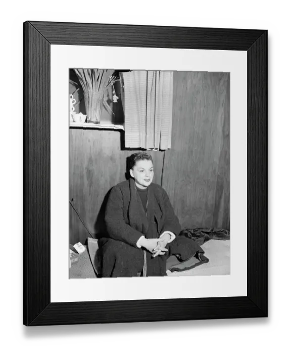 Framed Print : Judy Garland Seated with Hands Folded Framed Print : Judy Garland Seated with Hands Folded