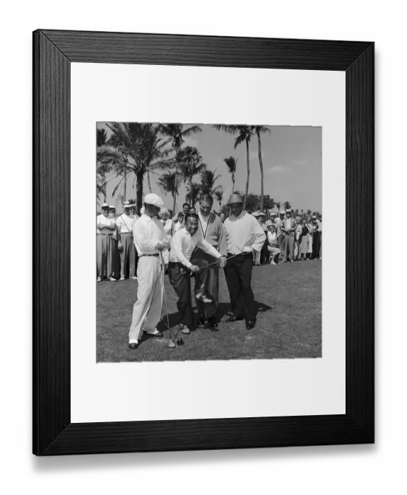 Framed Print : Torakici Nakamura Pretending to Break Sam Snead's Golf Club Framed Print : Torakici Nakamura Pretending to Break Sam Snead's Golf Club