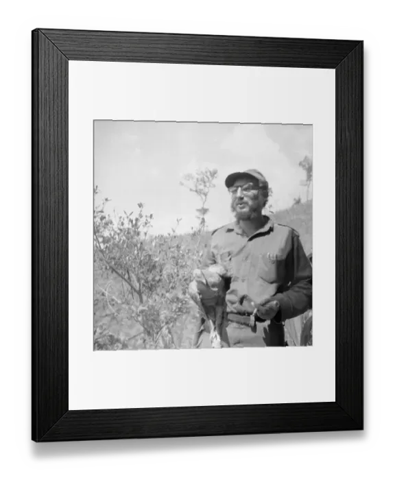 Framed Print : Fidel Castro Holding a Chicken Framed Print : Fidel Castro Holding a Chicken