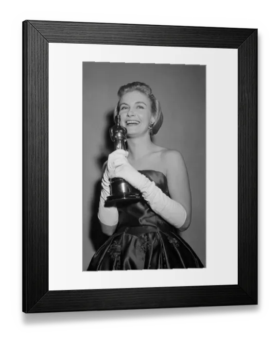 Framed Print : Joanne Woodward Holding Trophy Framed Print : Joanne Woodward Holding Trophy