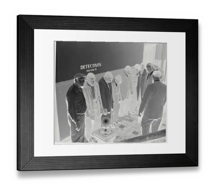 Framed Print : Teenage Suspects Being Booked by Detectives at Precinct Framed Print : Teenage Suspects Being Booked by Detectives at Precinct