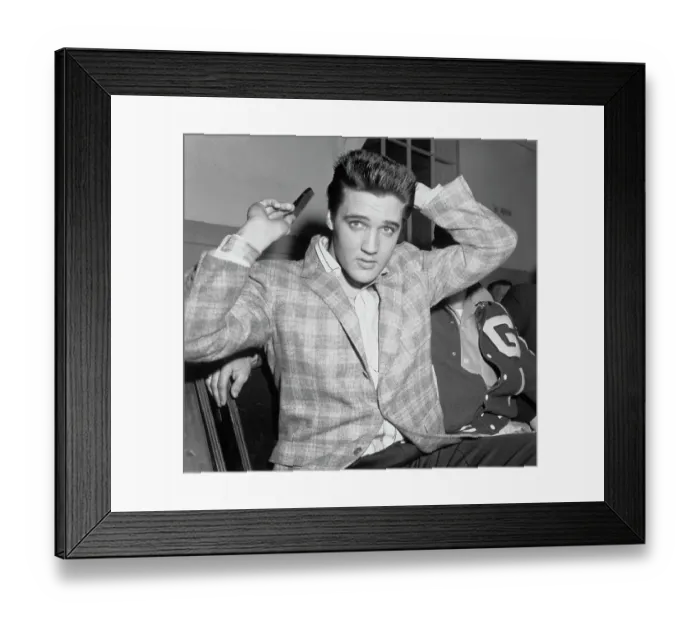 Framed Print : Elvis Presley Combing His Hair Framed Print : Elvis Presley Combing His Hair