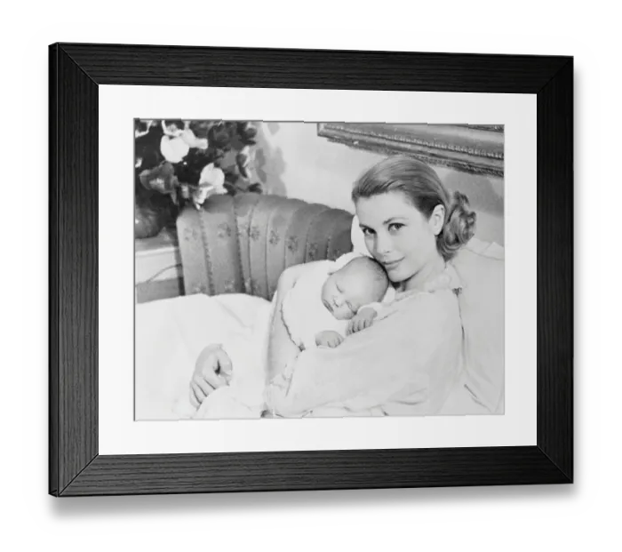 Framed Print : Princess Grace and Infant Son Framed Print : Princess Grace and Infant Son