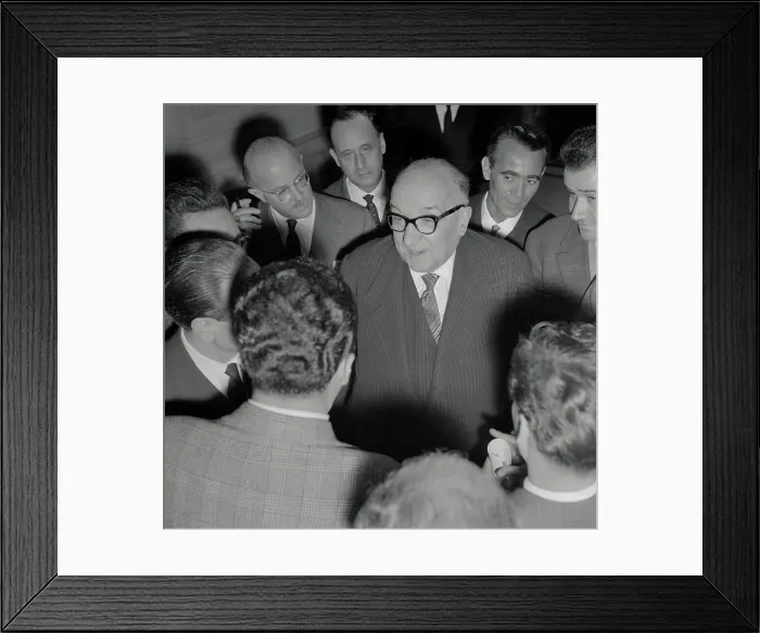 Framed Print : Adone Zoli Surrounded by The Press