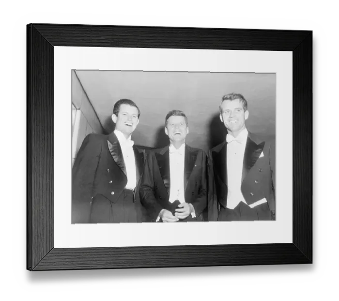 Framed Print : Kennedys Arrive At Hotel;Ed, John, Rob Framed Print : Kennedys Arrive At Hotel;Ed, John, Rob