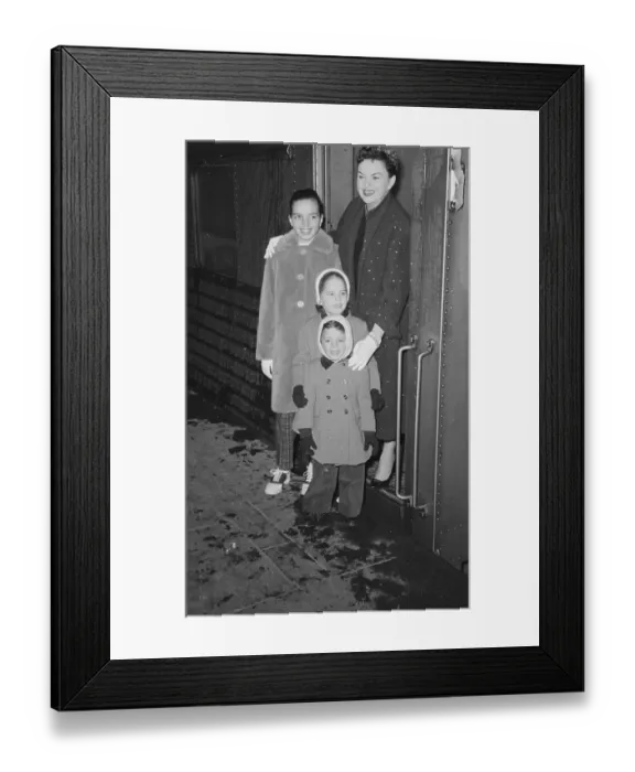 Framed Print : Judy Garland Posing with her Children Framed Print : Judy Garland Posing with her Children