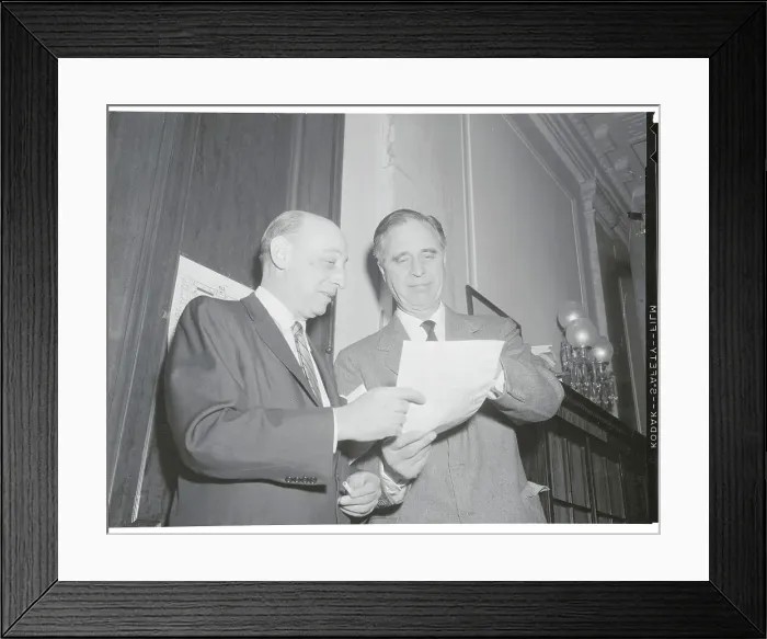 Framed Print : Louis Rothschild and Prescott Bush Reviewing a Document