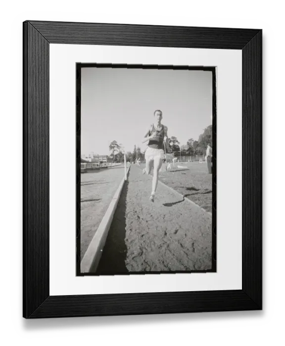Framed Print : Don Bowden Running on Track Framed Print : Don Bowden Running on Track