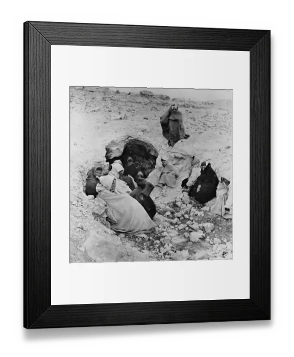 Framed Print : Cave-Dwelling Algerian Refugees Framed Print : Cave-Dwelling Algerian Refugees