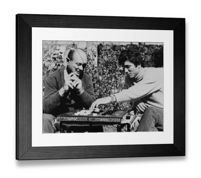 Framed Print : Defense Minister Dayan Plays Chess with Son Framed Print : Defense Minister Dayan Plays Chess with Son