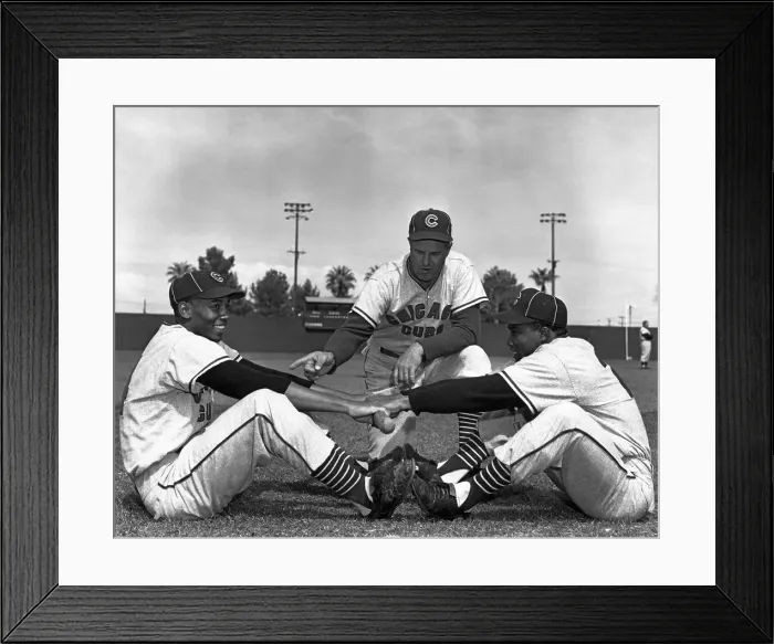 Framed Print : Ernie Banks and Teammate Exercising Framed Print : Ernie Banks and Teammate Exercising