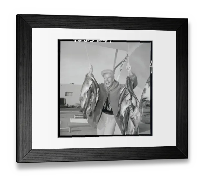 Framed Print : Portrait of Ginger Rogers with Fish Framed Print : Portrait of Ginger Rogers with Fish