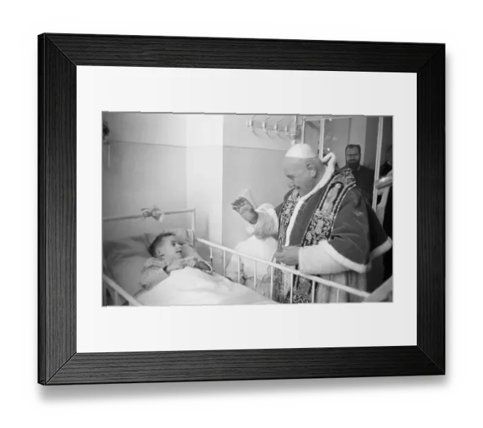 Framed Print : Pope Blesses a Young Patient Framed Print : Pope Blesses a Young Patient