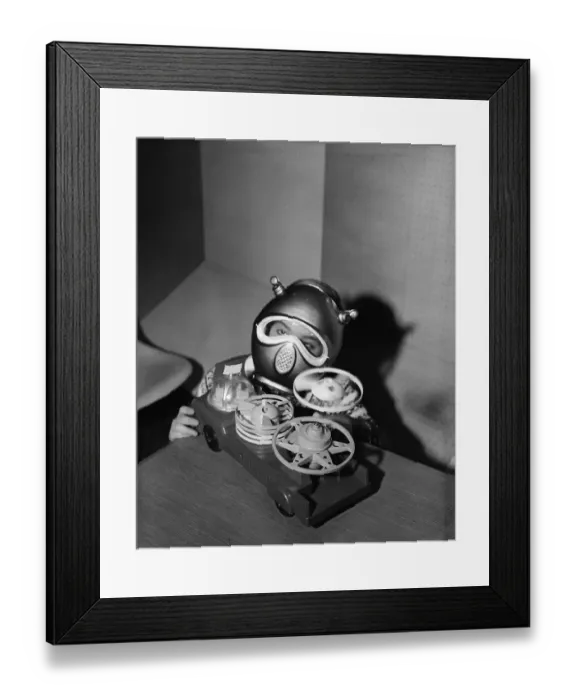 Framed Print : Boy Plays With Missile Launcher Truck Framed Print : Boy Plays With Missile Launcher Truck