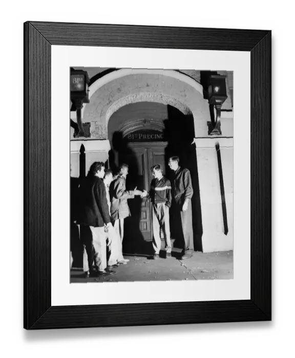Framed Print : New York City Youth at Police Station