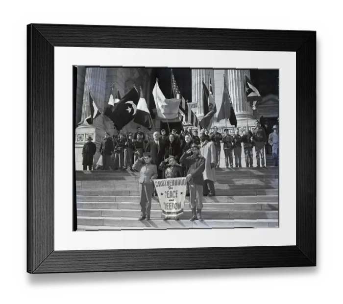 Framed Print : Boy Scout Event Outside Public Library Framed Print : Boy Scout Event Outside Public Library