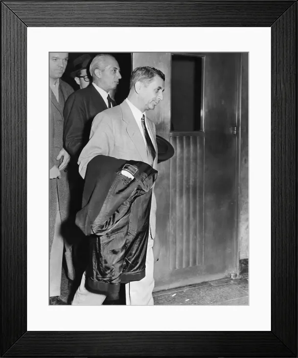 Framed Print : Side View of Meyer Lansky Holding Coat Framed Print : Side View of Meyer Lansky Holding Coat