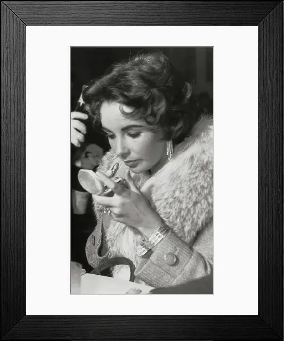 Framed Print : Actress Elizabeth Taylor Applying Lipstick Framed Print : Actress Elizabeth Taylor Applying Lipstick
