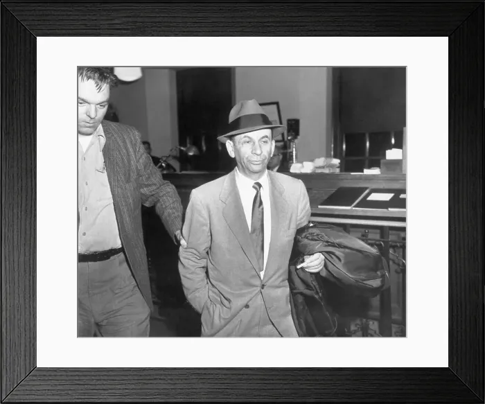 Framed Print : Gambling Boss Meyer Lansky During Arrest