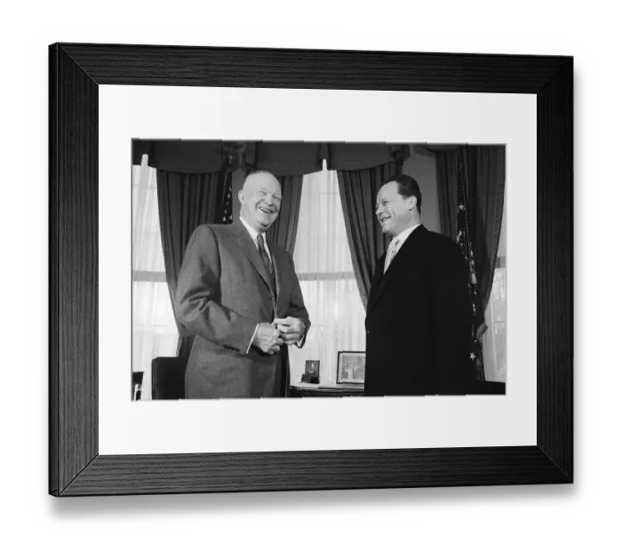 Framed Print : Dwight Eisenhower and Willy Brandt Laughing Framed Print : Dwight Eisenhower and Willy Brandt Laughing