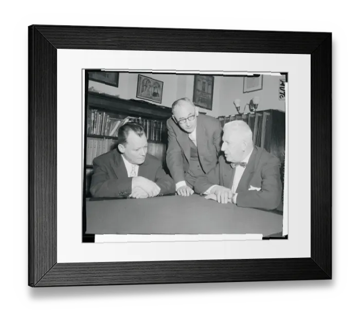 Framed Print : Willy Brandt and Guenther Klein Conferring with the Senator Framed Print : Willy Brandt and Guenther Klein Conferring with the Senator