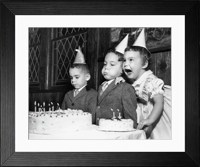 Framed Print : Siblings Sharing Birthday Party Framed Print : Siblings Sharing Birthday Party