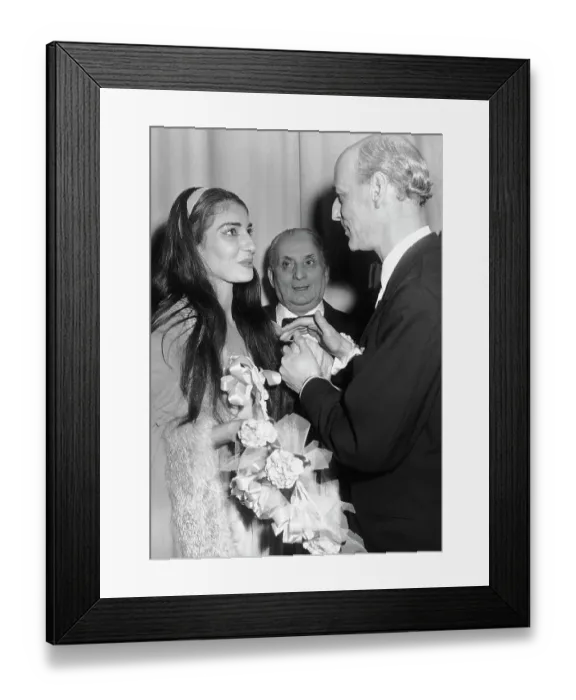 Framed Print : Maria Callas with Husband and Rudolph Bing Framed Print : Maria Callas with Husband and Rudolph Bing