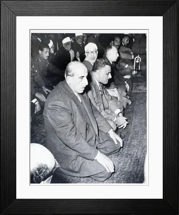 Framed Print : Abdel Nasser and Shukri al-Kuwatli Pray Together Framed Print : Abdel Nasser and Shukri al-Kuwatli Pray Together