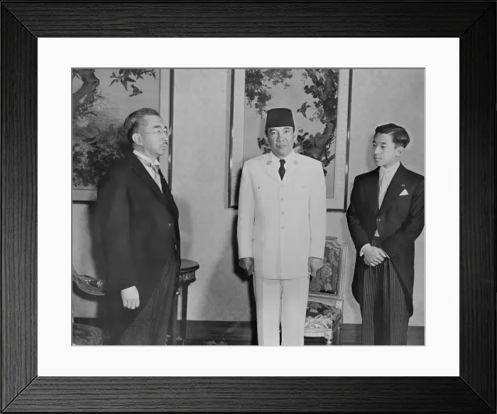 Framed Print : Sukarno with Japanese Royalty