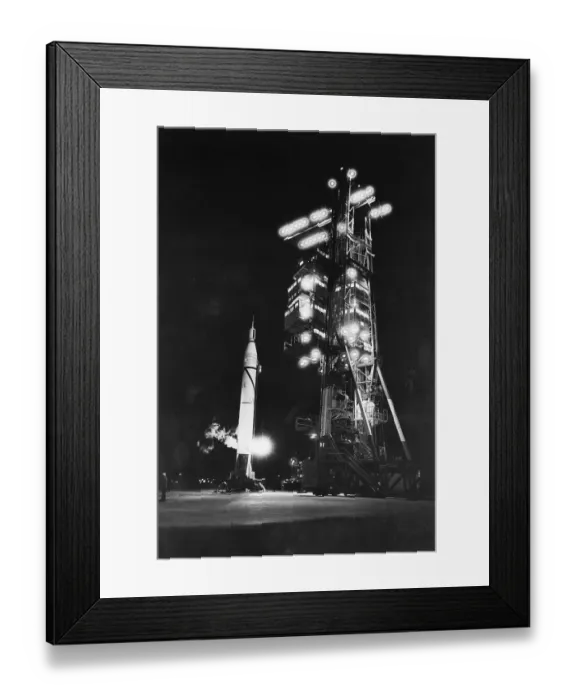 Framed Print : Gantry Crane & Jupiter-C Rocket Framed Print : Gantry Crane & Jupiter-C Rocket