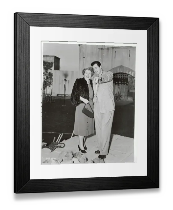 Framed Print : Rock Hudson Pointing out Set Scenery to His Mother Framed Print : Rock Hudson Pointing out Set Scenery to His Mother