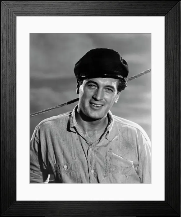 Framed Print : Rock Hudson in Fisherman's Cap Framed Print : Rock Hudson in Fisherman's Cap