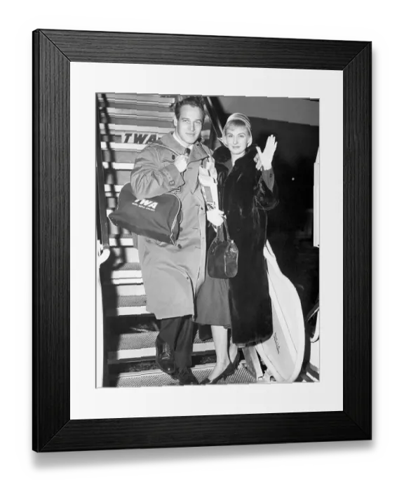 Framed Print : Paul Newman and Joanne Woodward Leaving on Honeymoon