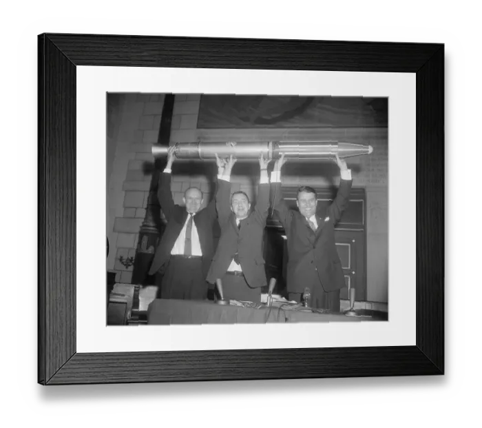 Framed Print : William Pickering, James Van Allen, and Wernher von Braun Holding Explorer Framed Print : William Pickering, James Van Allen, and Wernher von Braun Holding Explorer