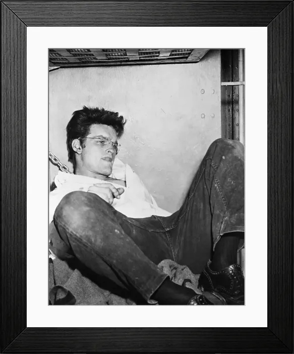 Framed Print : Killer Charles Starkweather On Cot / Cell Framed Print : Killer Charles Starkweather On Cot / Cell