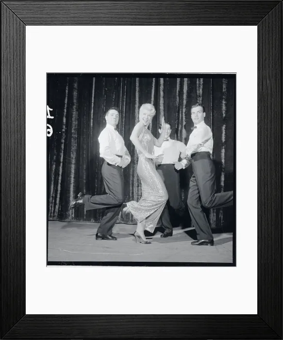 Framed Print : Portrait of Ginger Rogers and Male Dancers Framed Print : Portrait of Ginger Rogers and Male Dancers