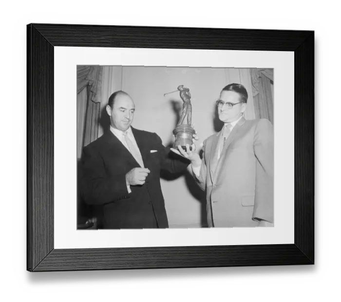 Framed Print : Sam Snead and Dale Bourisseau Looking at Trophy Framed Print : Sam Snead and Dale Bourisseau Looking at Trophy