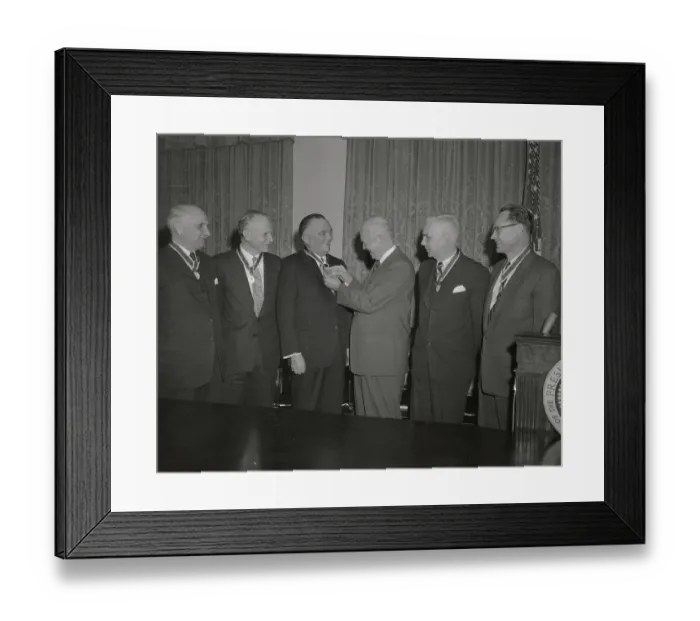 Framed Print : Eisenhower Pinning Medal on Hoover Framed Print : Eisenhower Pinning Medal on Hoover