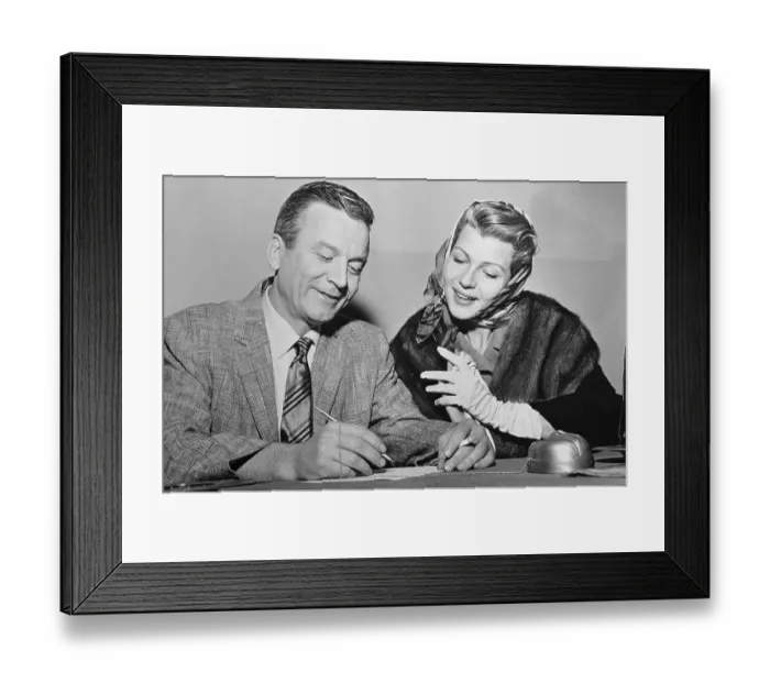 Framed Print : Rita Hayworth Watching James Harry Hill Sign Paperwork Framed Print : Rita Hayworth Watching James Harry Hill Sign Paperwork