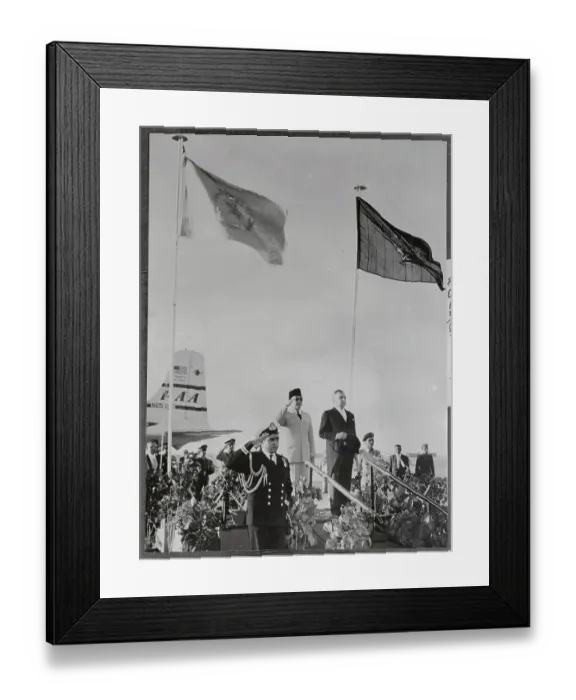Framed Print : Pakistani and Indonesian Leaders Saluting at Welcoming Ceremony Framed Print : Pakistani and Indonesian Leaders Saluting at Welcoming Ceremony