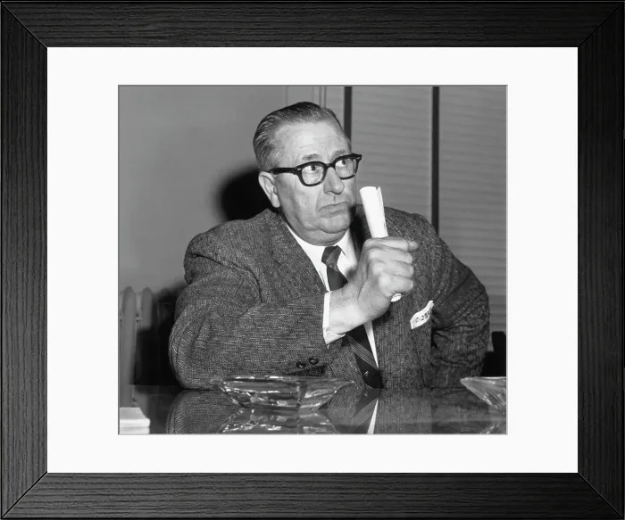 Framed Print : School Superintendent Speaking on Desegregation Threat Framed Print : School Superintendent Speaking on Desegregation Threat