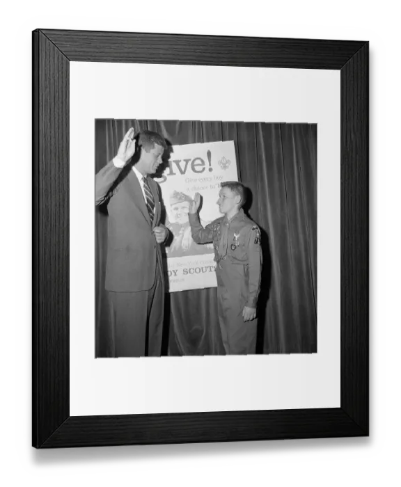 Framed Print : John F Kennedy Investing Eagle Scout Framed Print : John F Kennedy Investing Eagle Scout
