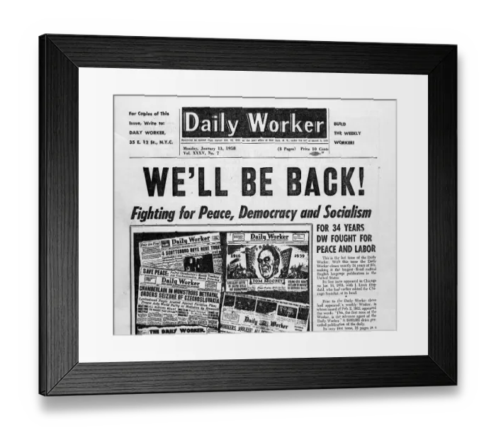 Framed Print : Front Page of Communist Paper Framed Print : Front Page of Communist Paper